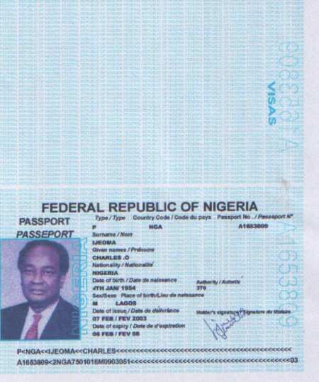 Dr Ijeoma’s passport