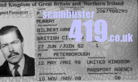Gilbert’s forged passport