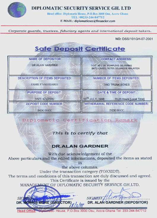 The certificate of deposit